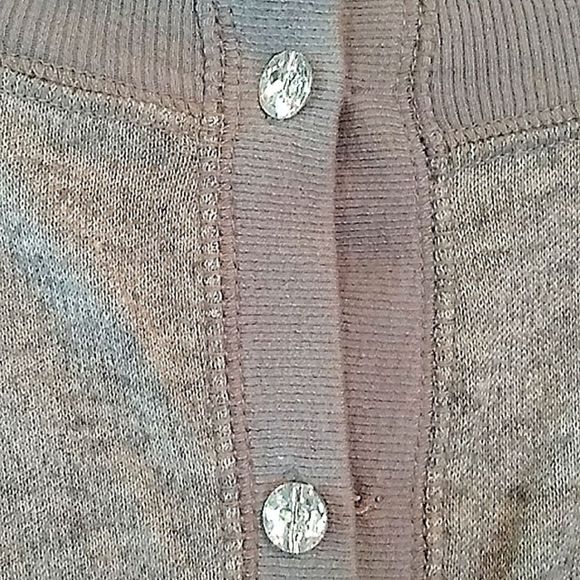 Princess Vera way XL polyester rayon Gray Crystal buttons down the front sweater - Picture 3 of 7